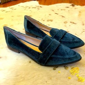 Sole Society Blue Velvet Loafers Size 11
